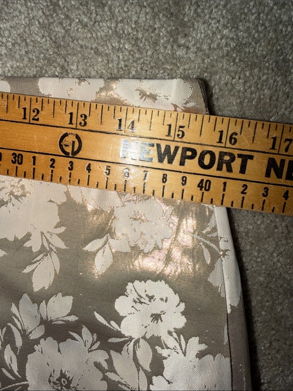 J. Crew Factory Floral Jacquard A Line Skirt Metallic Gold White Size 6 - Picture 8 of 8